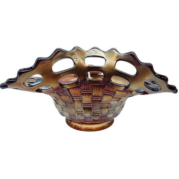 Vintage Fenton Red Open Edge Two Row JIP Hat Jack In Pulpit - Picture 3 of 6